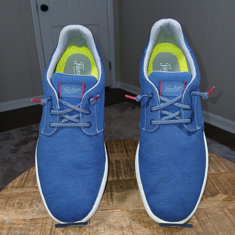 Florsheim Crossover Men's 8W Blue Canvas Leather Slip On Sneaker 14405-410...